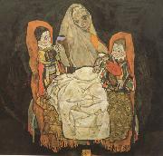 Egon Schiele Mother with Two Chilren III (mk12) oil painting on canvas